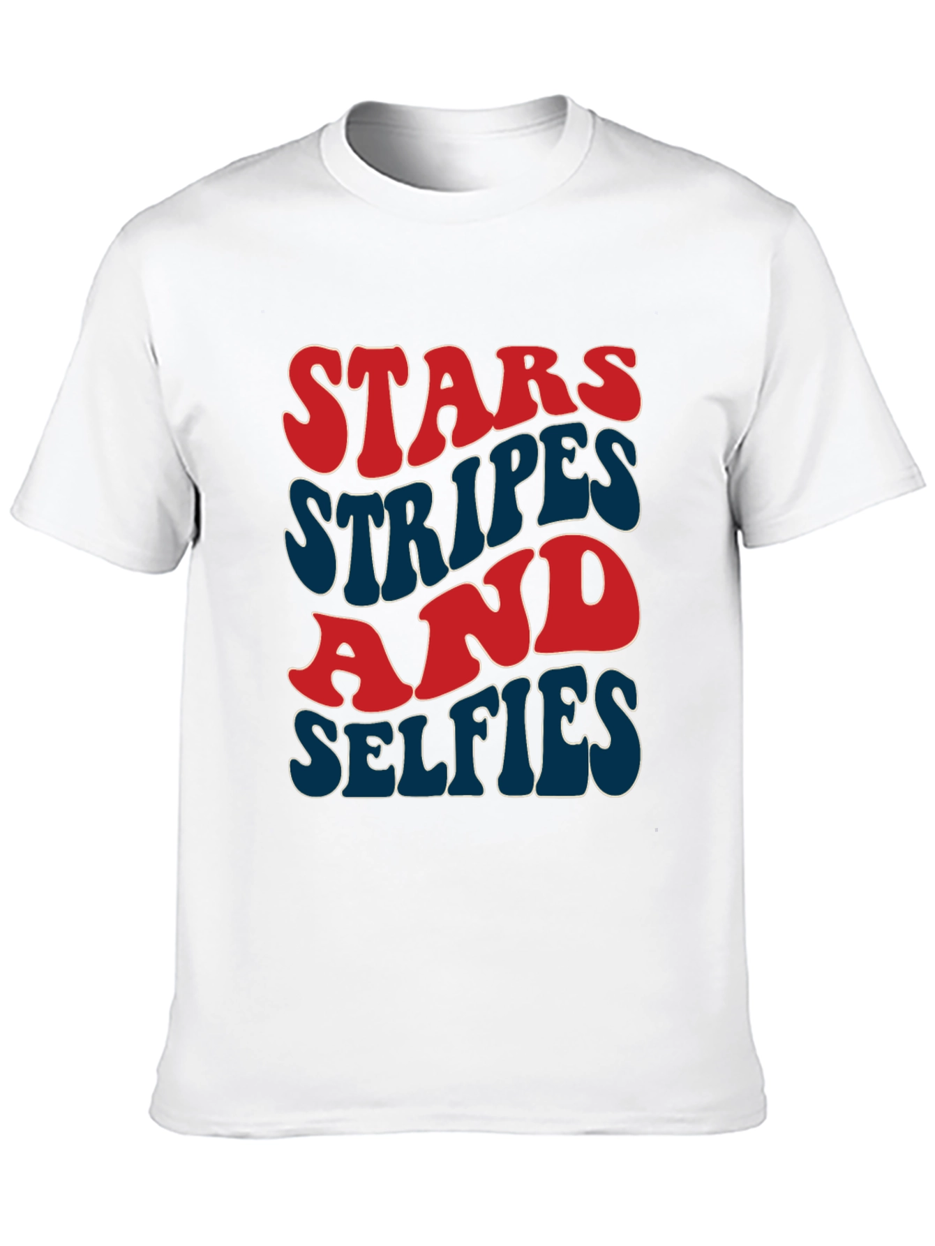Stars Stripes and Selfies T-Shirt - Patriotic Style