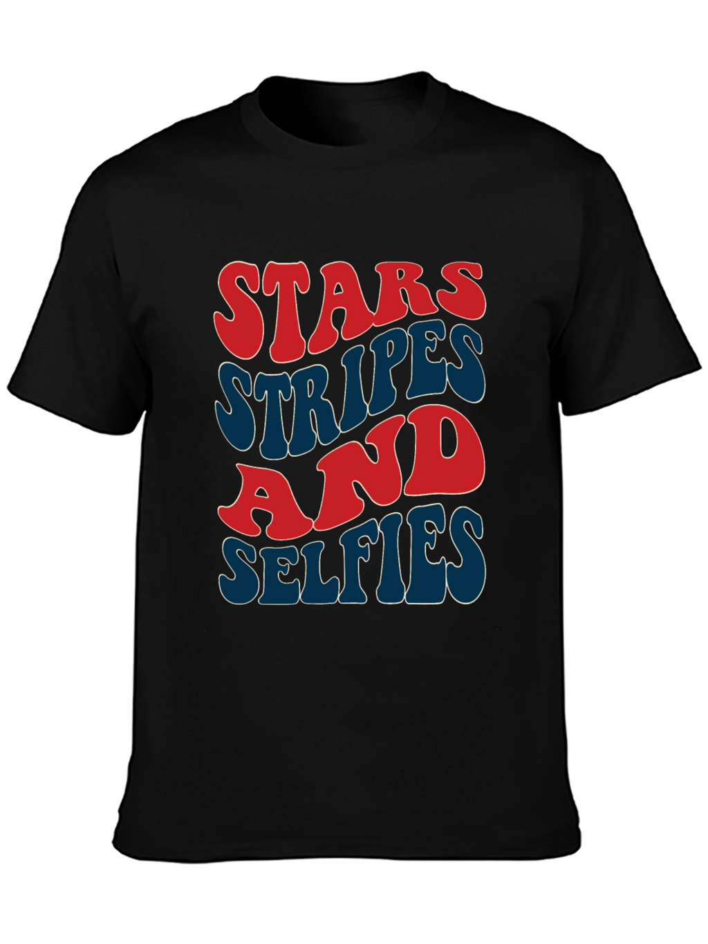 Stars Stripes and Selfies T-Shirt - Patriotic Style