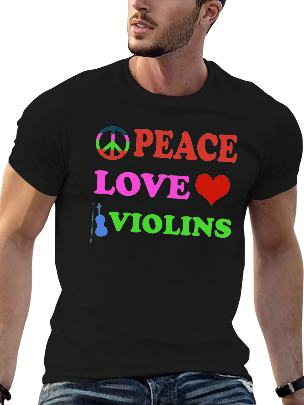 Peace Love Violins Graphic Tee