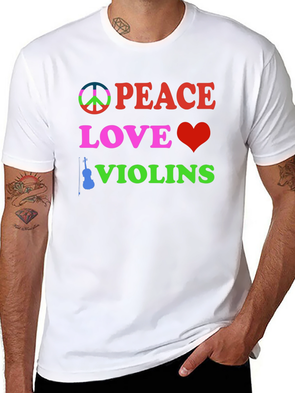 Peace Love Violins Graphic Tee