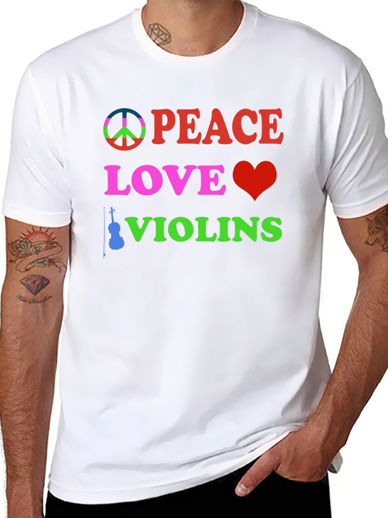 Peace Love Violins Graphic Tee