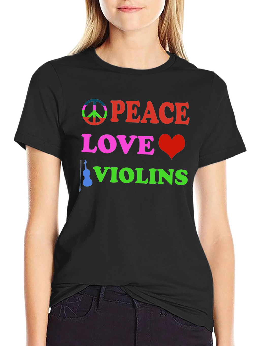 Peace Love Violins Graphic Tee