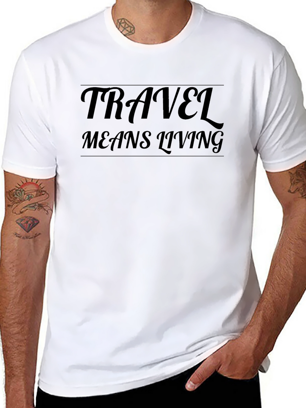 Travel Means Living Black Graphic Tee