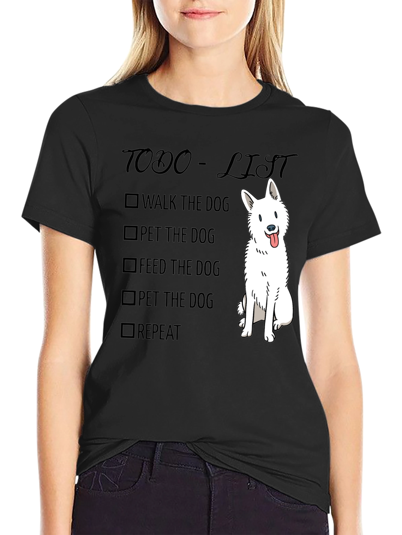 Todo List Dog T-Shirt - Walk Pet Feed Repeat