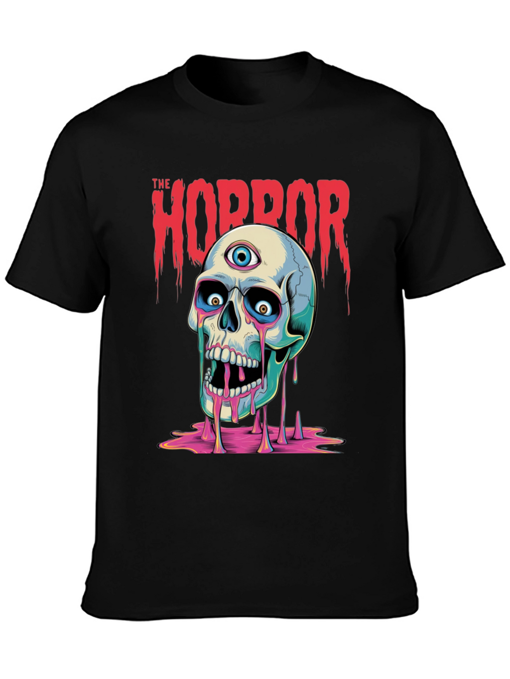 Horror Skull Graphic Print T-Shirt - Mens