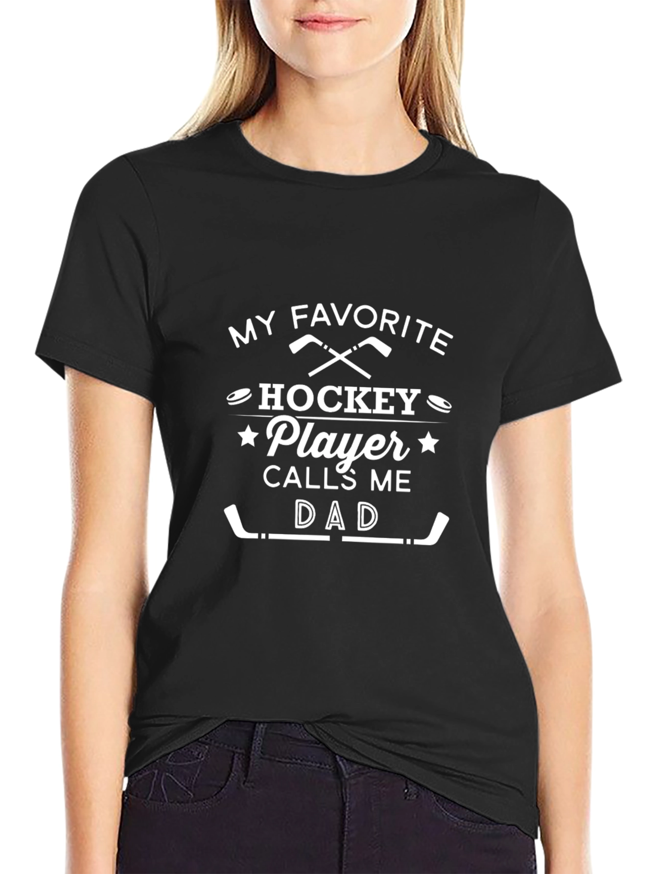 Hockey Dad Tee: My Favorite Player Calls Me Dad
