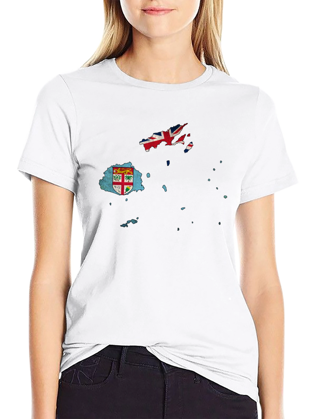 Fiji Flag Map Graphic T-Shirt