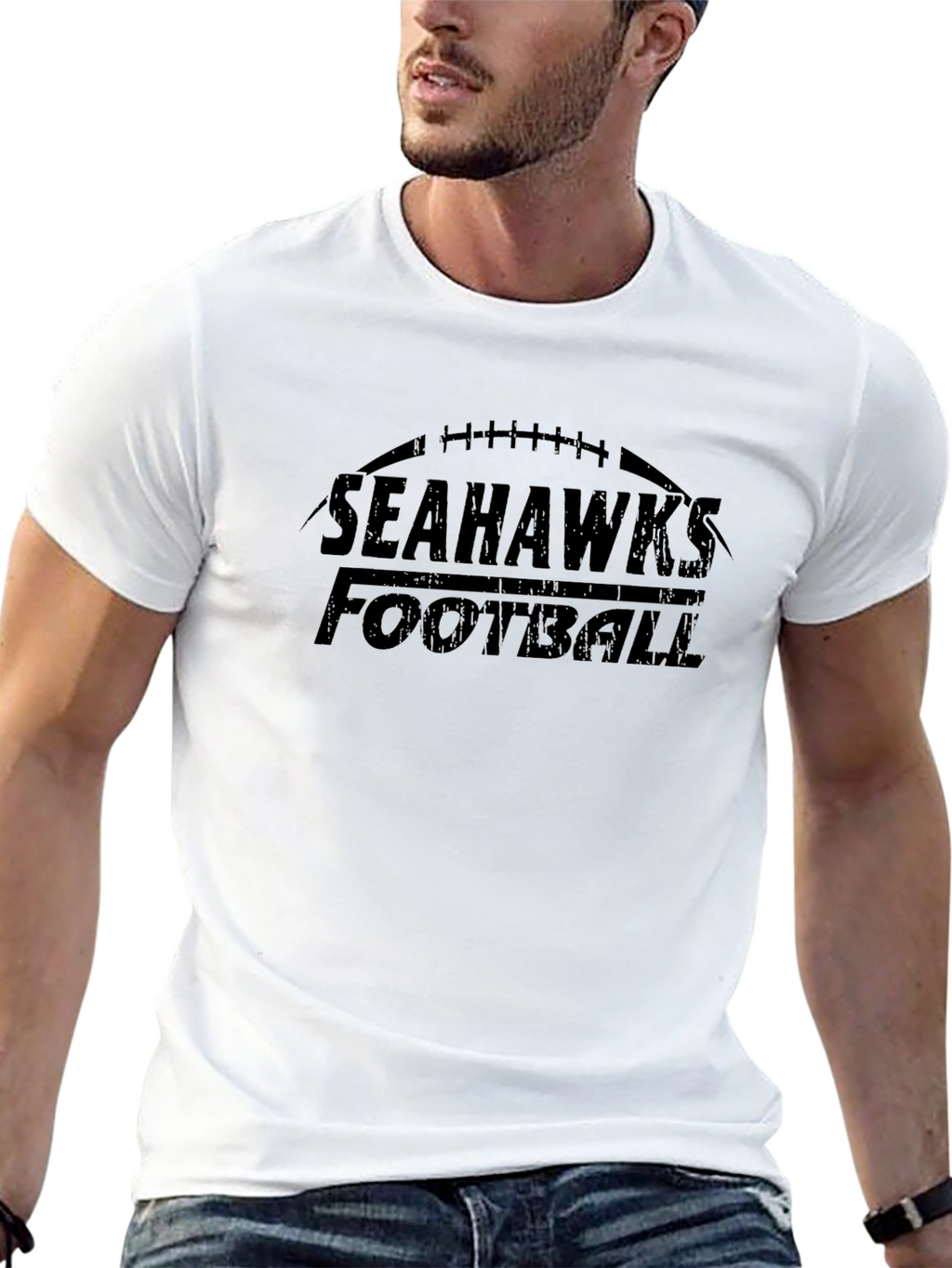 Seahawks Football Black Graphic T-Shirt