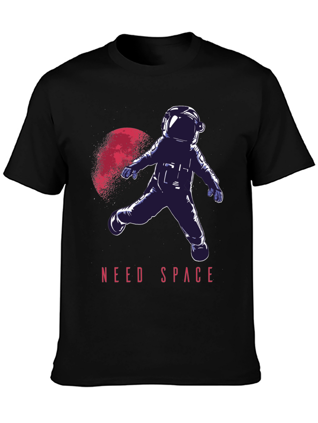 Need Space Astronaut Graphic T-Shirt - Black Crew Neck