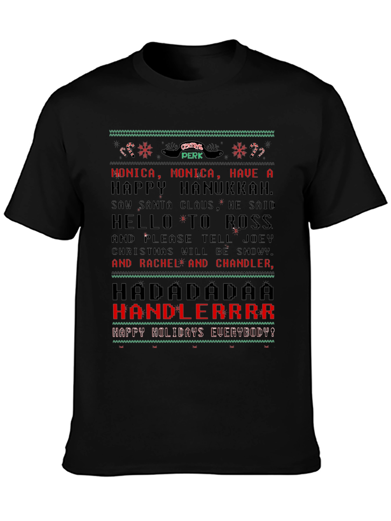Friends Holiday T-Shirt - Monica Ross Joey Chandler & Rachel