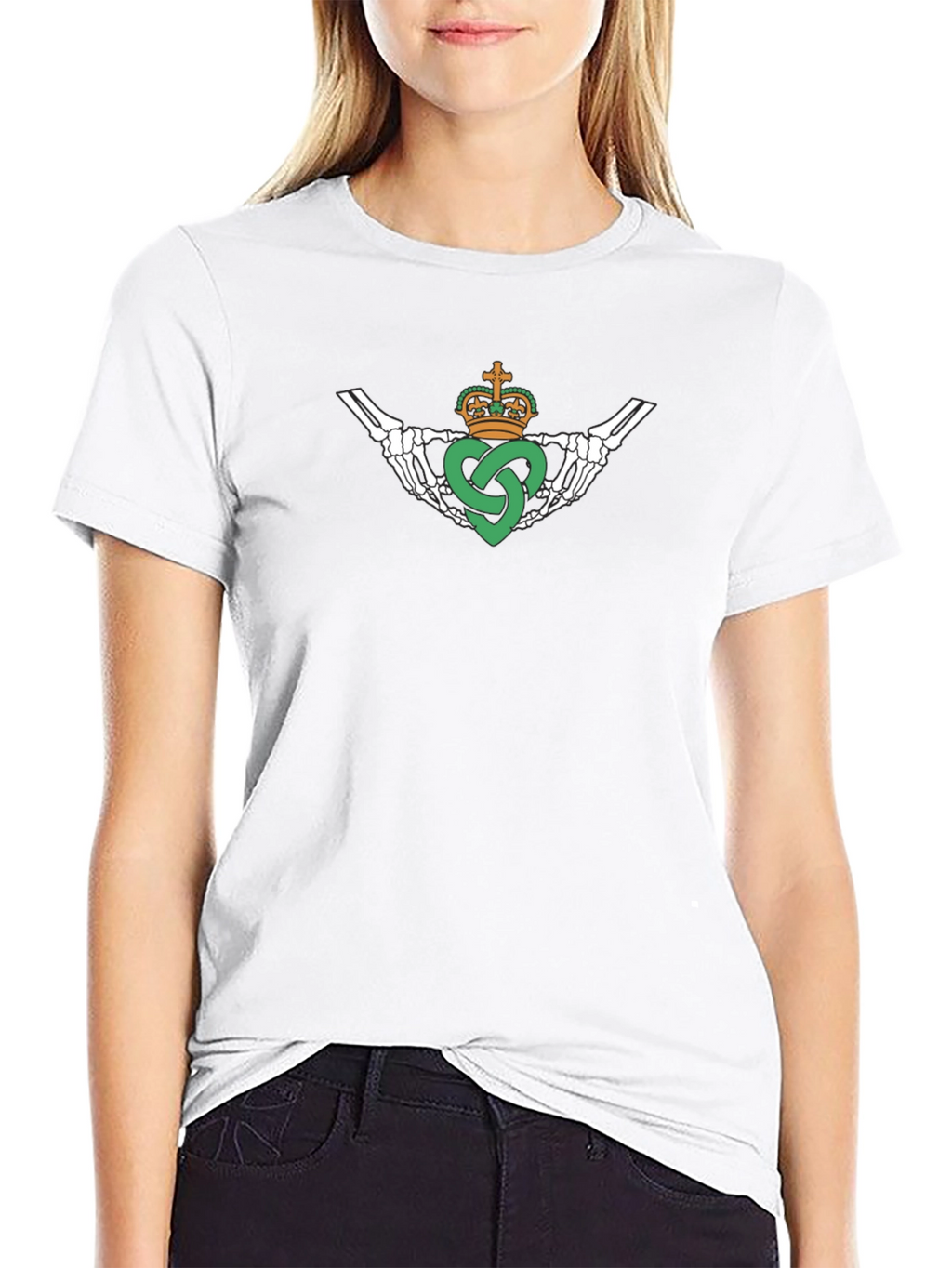 Skeleton Claddagh Black T-Shirt