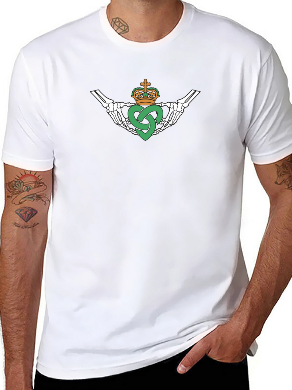 Skeleton Claddagh Black T-Shirt