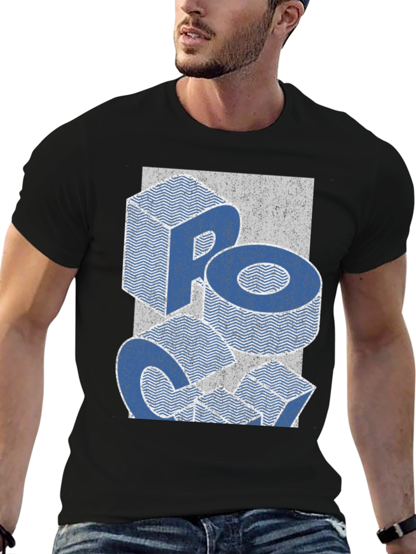 Retro Block Letter Graphic Tee - Casual Comfort