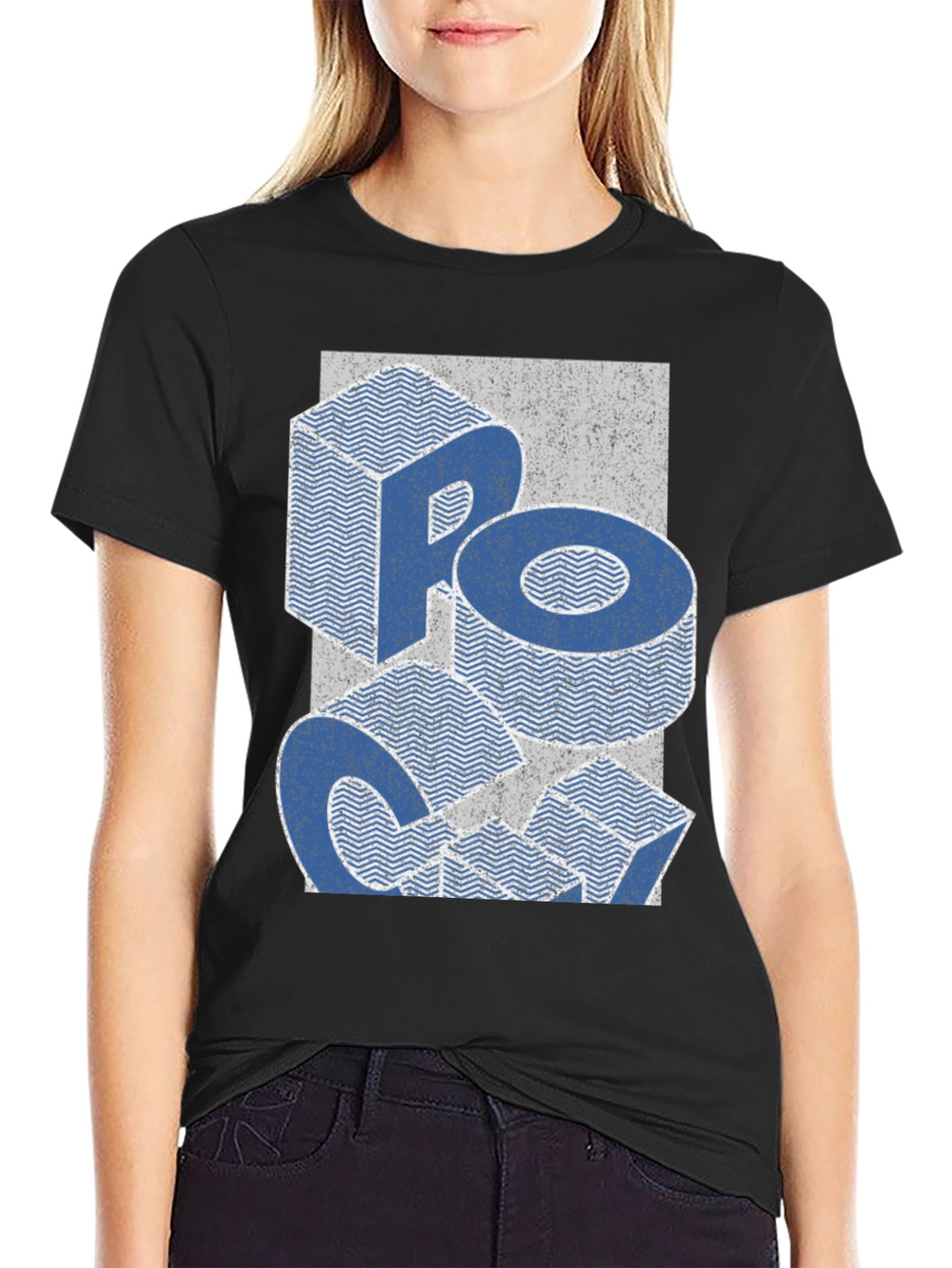 Retro Block Letter Graphic Tee - Casual Comfort