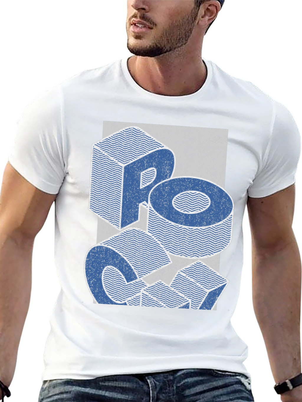 Retro Block Letter Graphic Tee - Casual Comfort