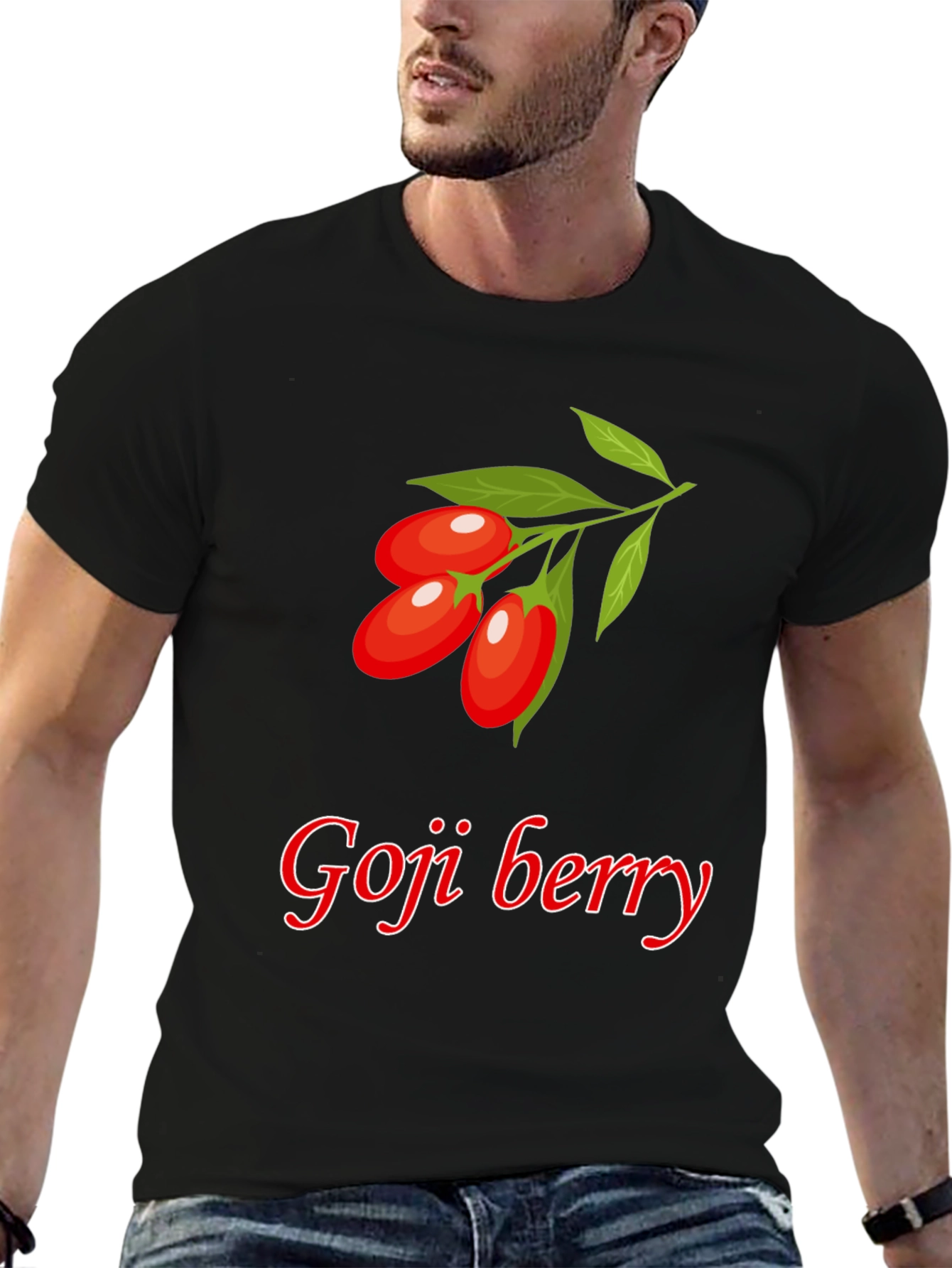 Goji Berry Graphic Tee - Black Casual T-Shirt