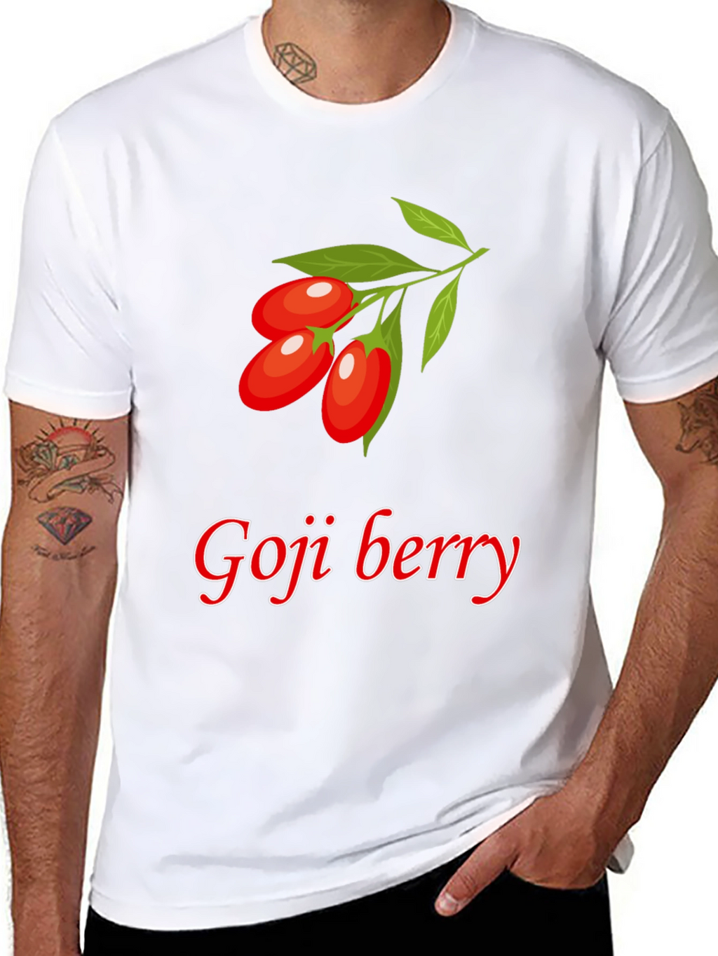 Goji Berry Graphic Tee - Black Casual T-Shirt