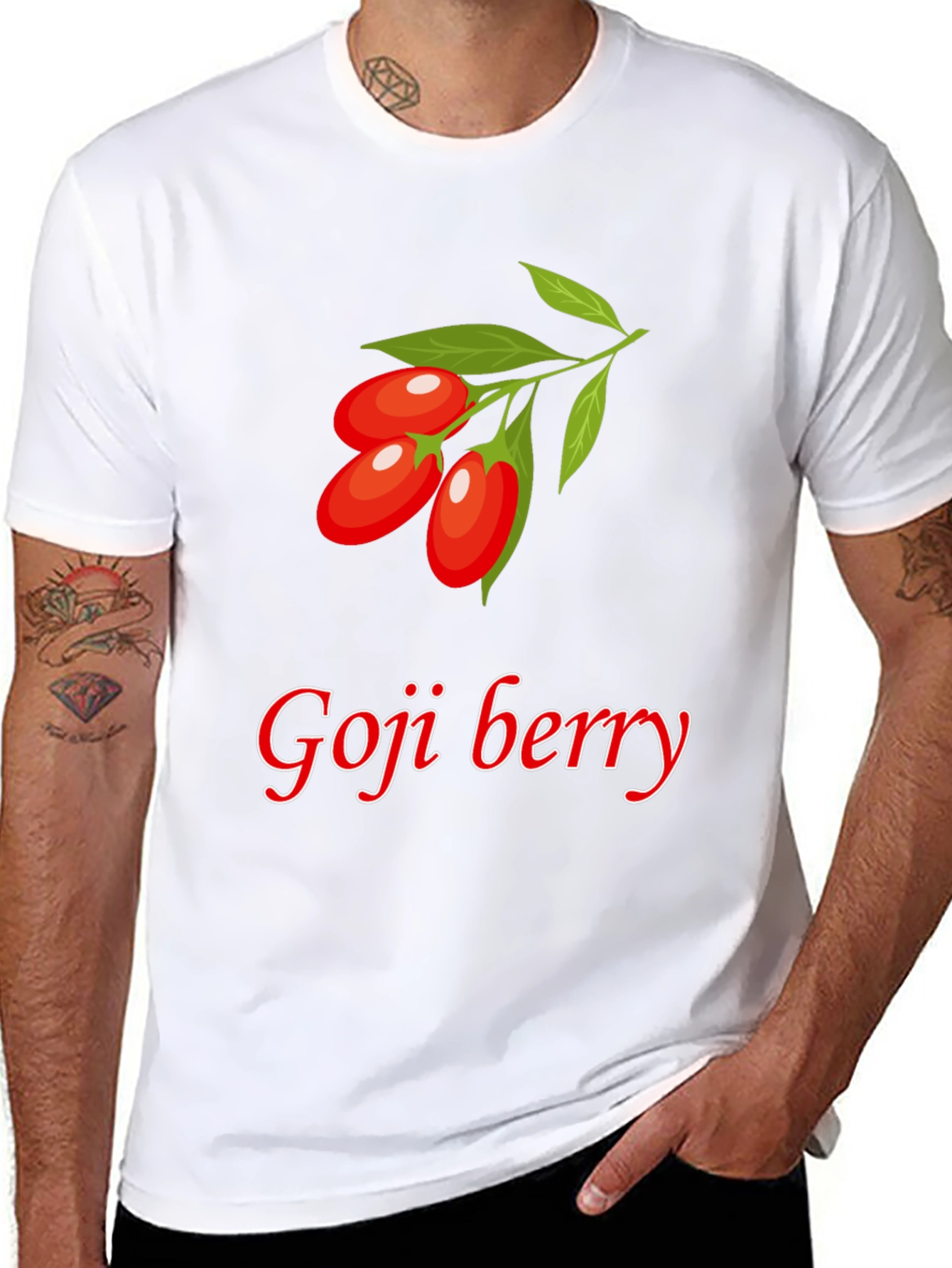 Goji Berry Graphic Tee - Black Casual T-Shirt