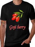 Goji Berry Graphic Tee - Black Casual T-Shirt