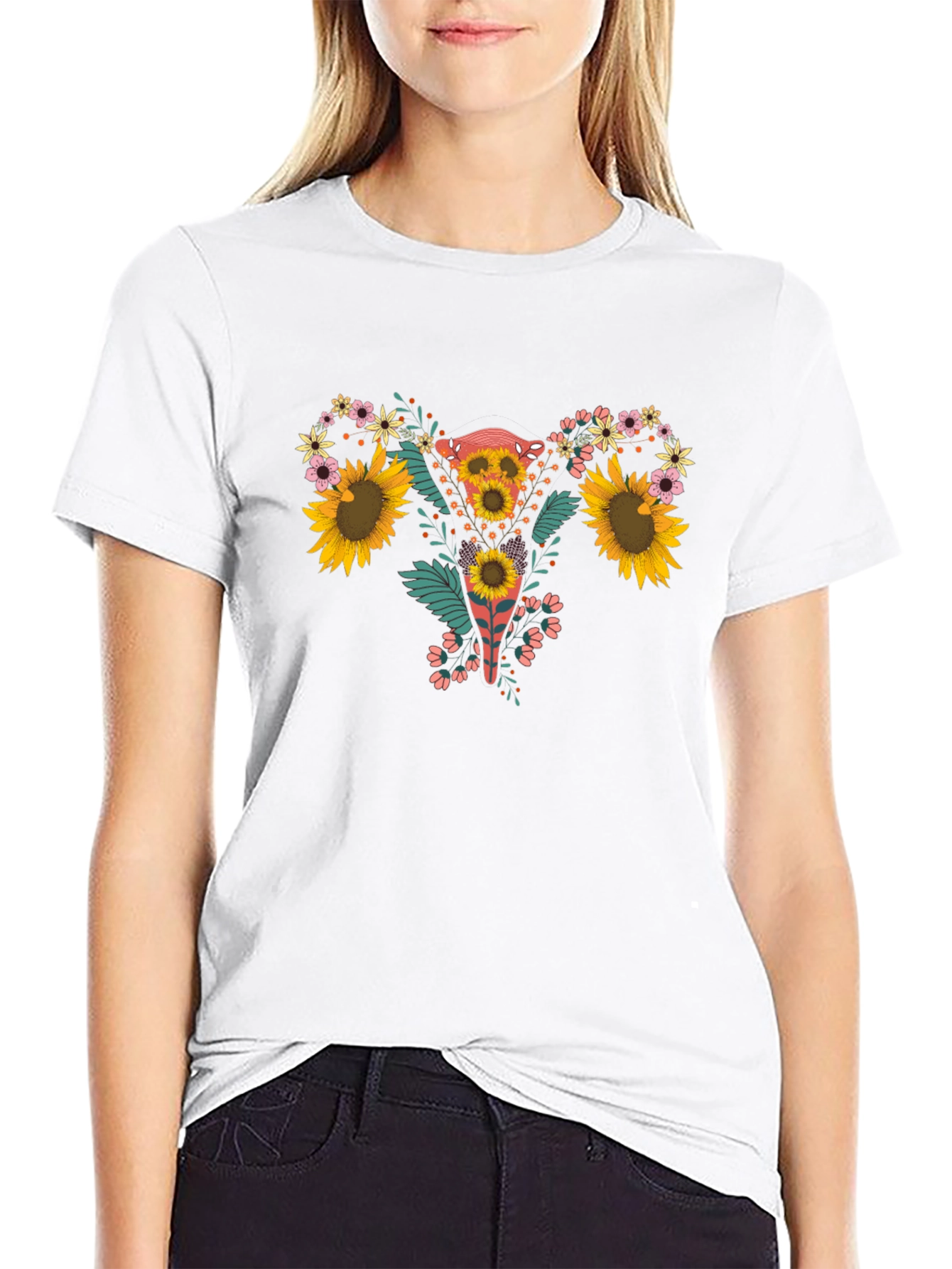 Floral Uterus Graphic Tee