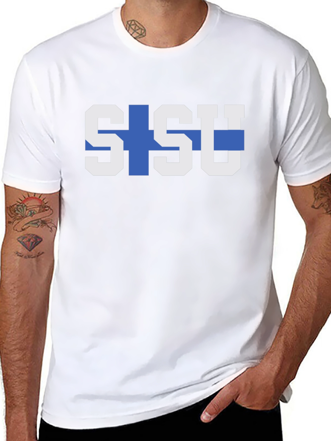 Sisu Finland Flag Graphic Tee - Black T-Shirt