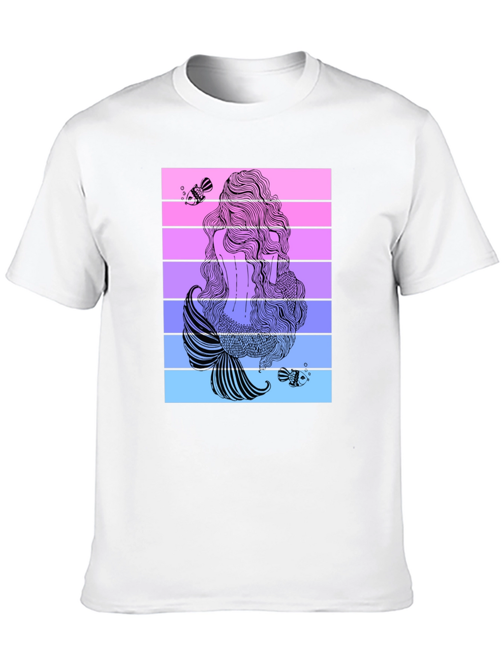 Mermaid Tail Graphic T-Shirt - Stylish Black Tee