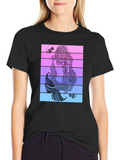 Mermaid Tail Graphic T-Shirt - Stylish Black Tee