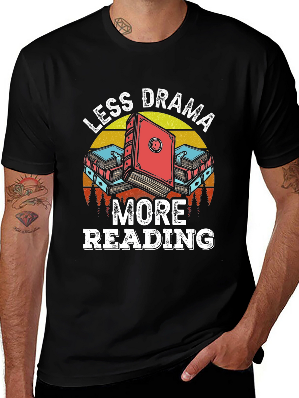 Less Drama More Reading Graphic T-Shirt