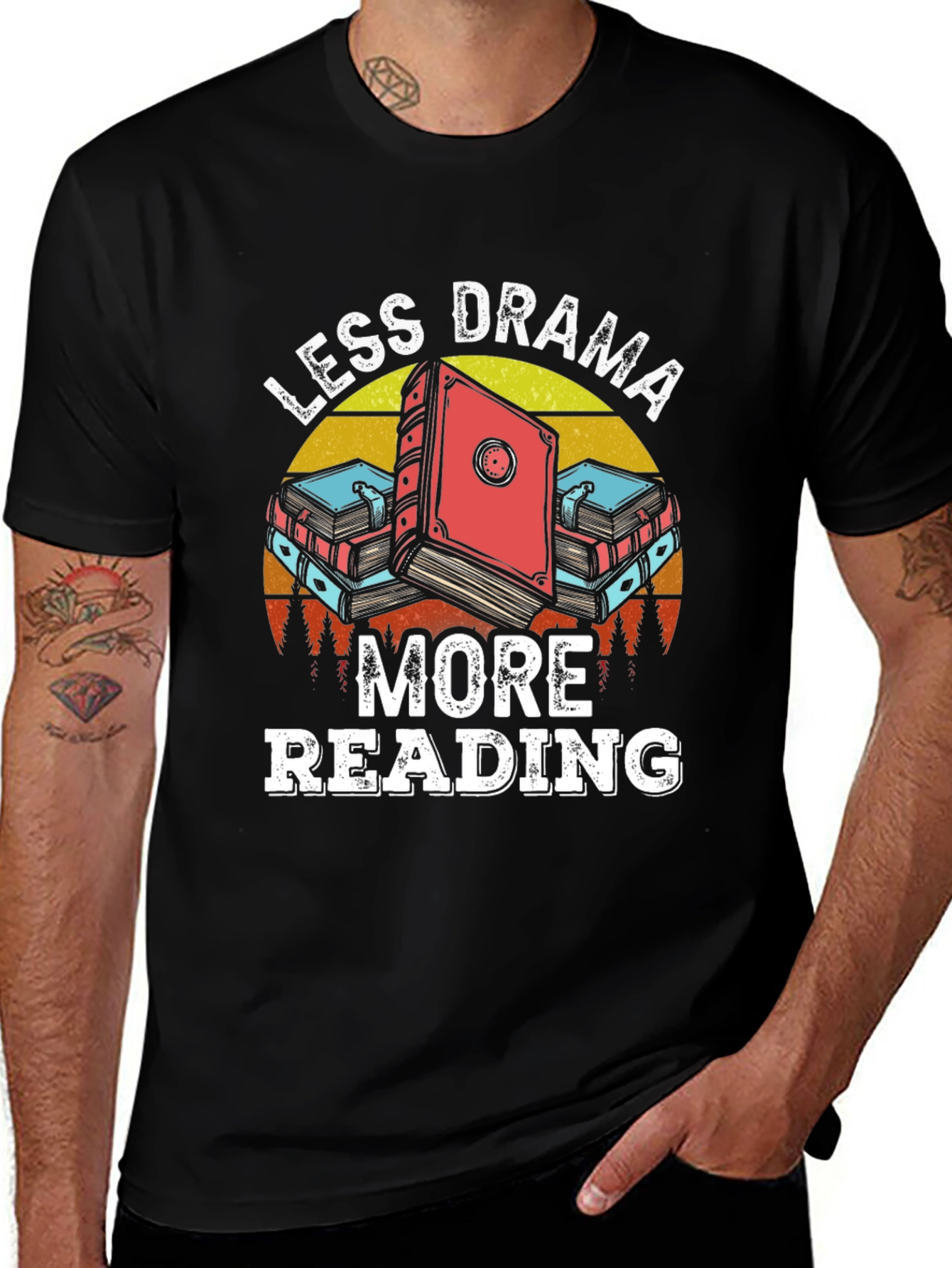 Less Drama More Reading Graphic T-Shirt