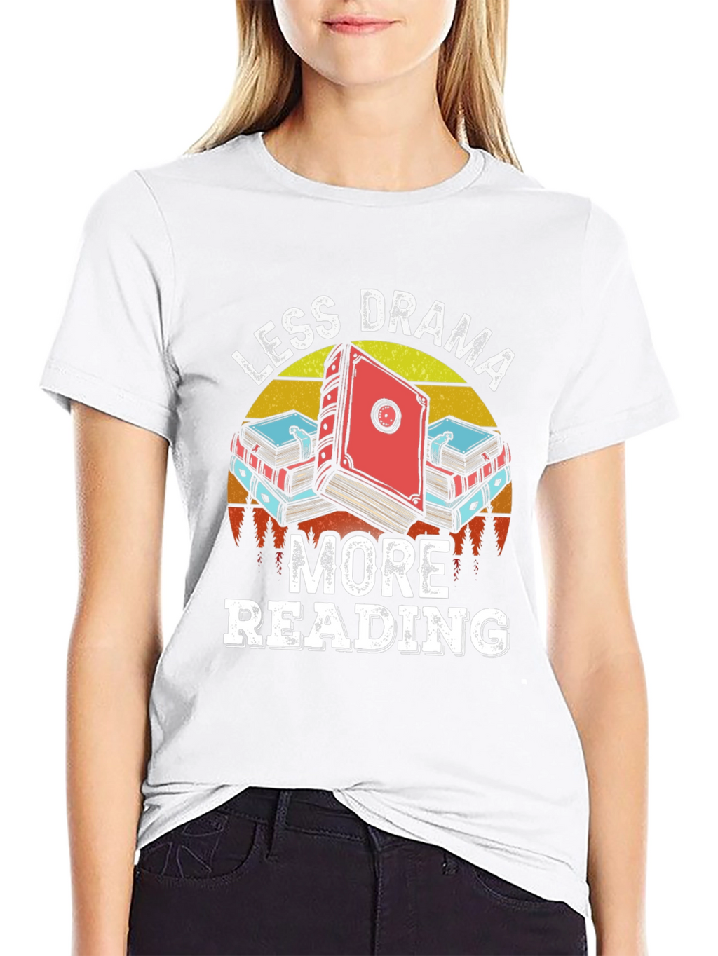 Less Drama More Reading Graphic T-Shirt