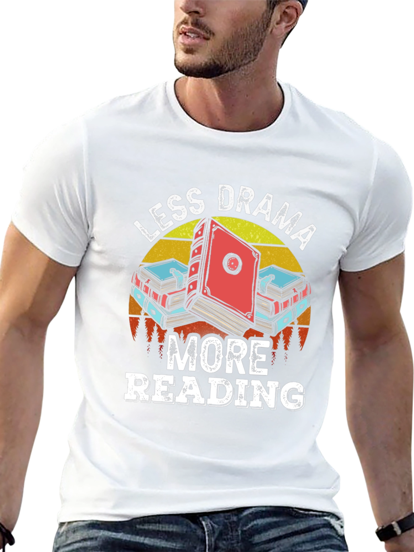 Less Drama More Reading Graphic T-Shirt