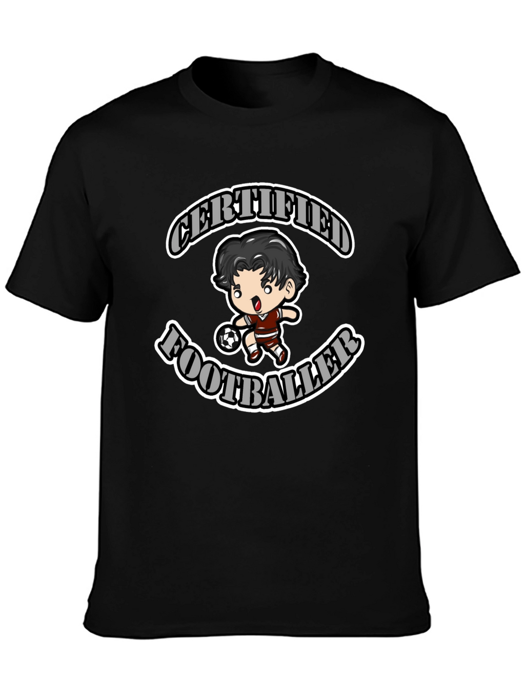Certified Footballer Graphic T-Shirt - Black Cotton Tee