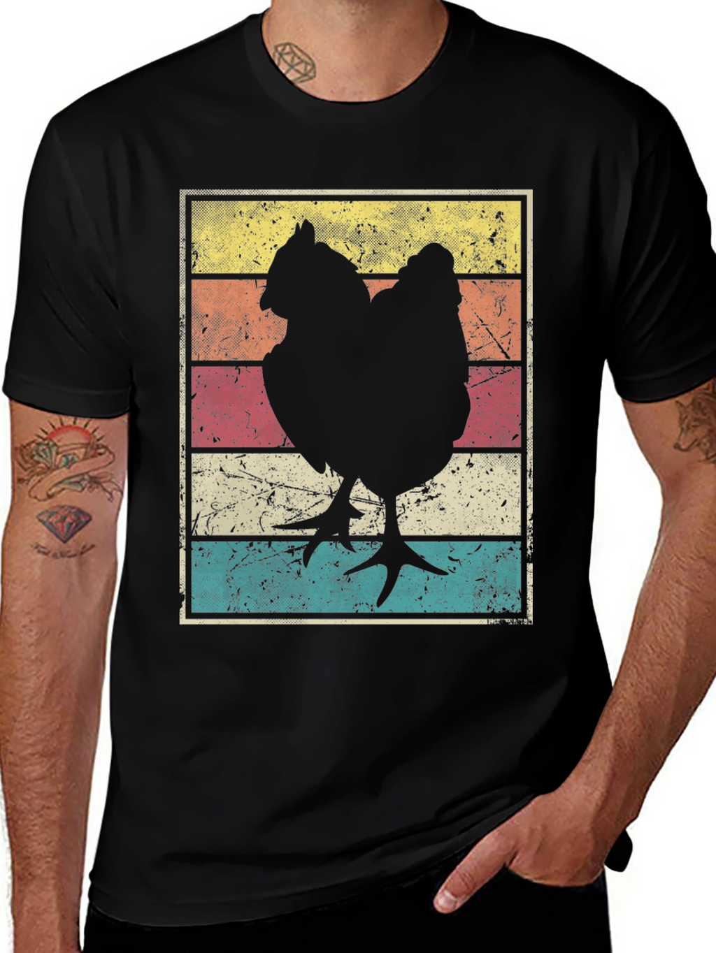 Retro Chicken Graphic Tee - Farm Life Style