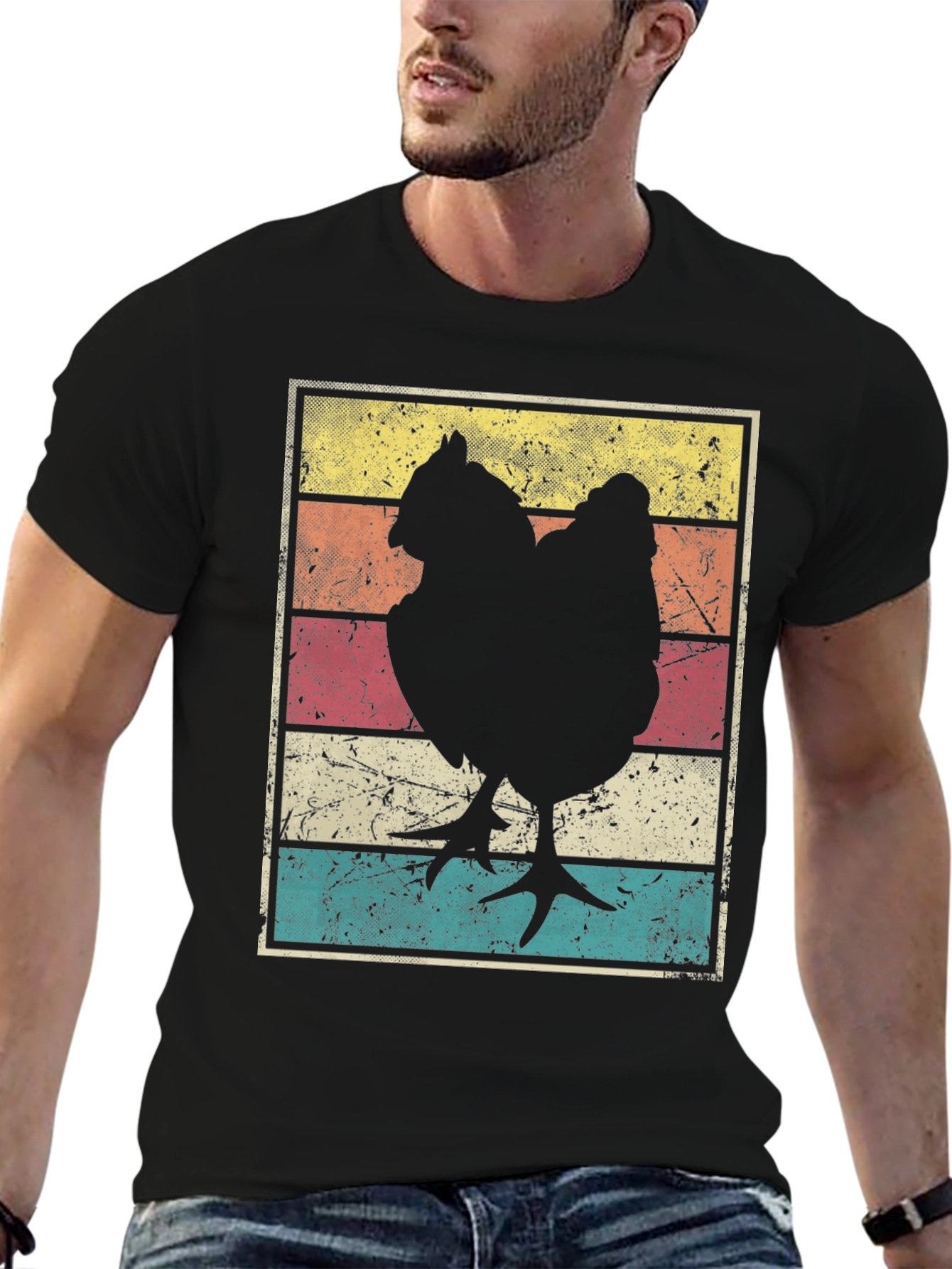Retro Chicken Graphic Tee - Farm Life Style