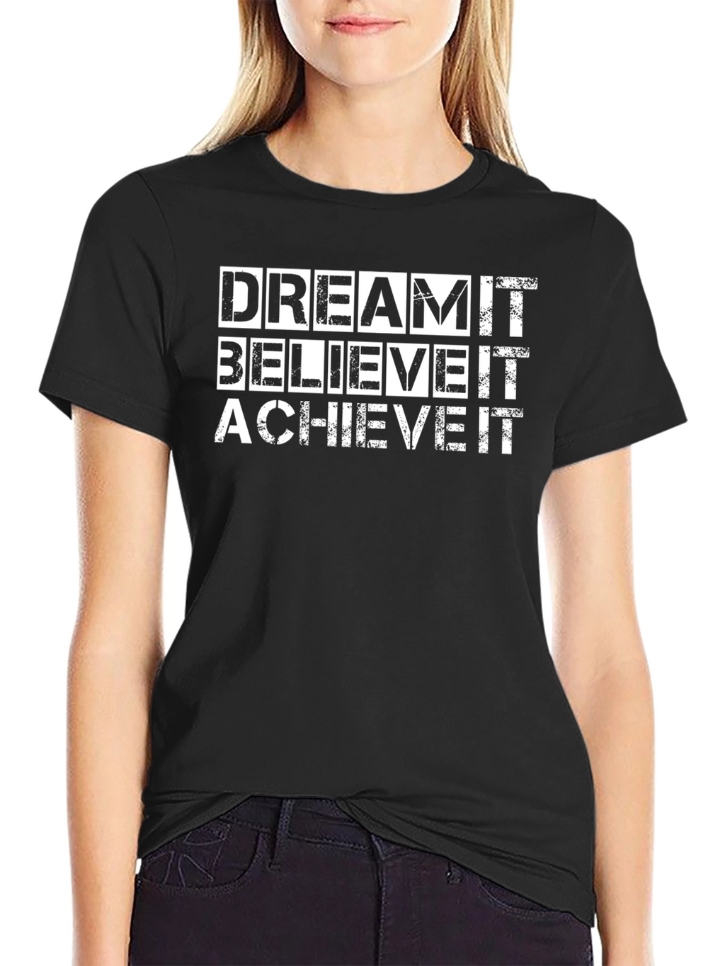 Dream Believe Achieve Graphic Tee - Black T-Shirt