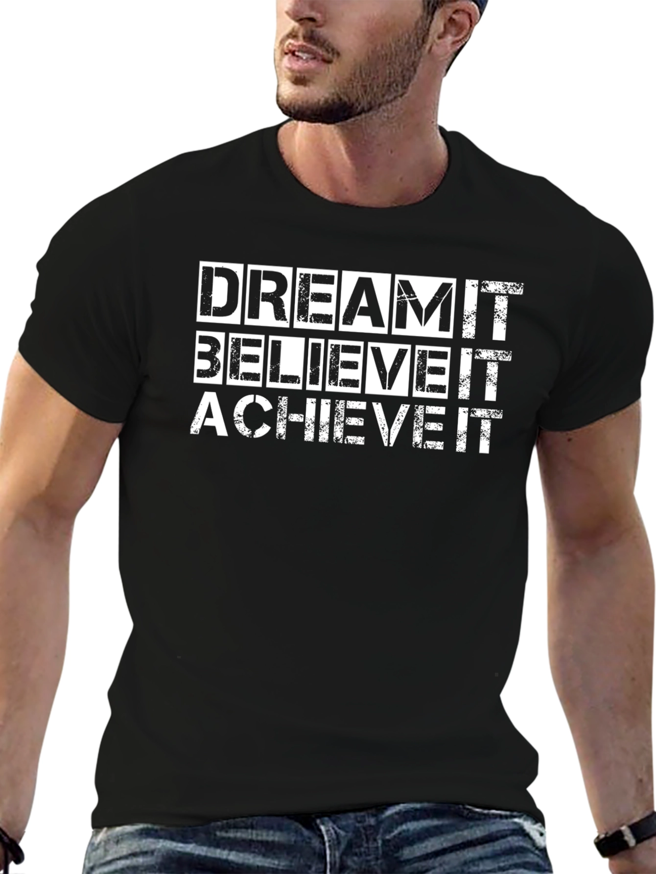Dream Believe Achieve Graphic Tee - Black T-Shirt