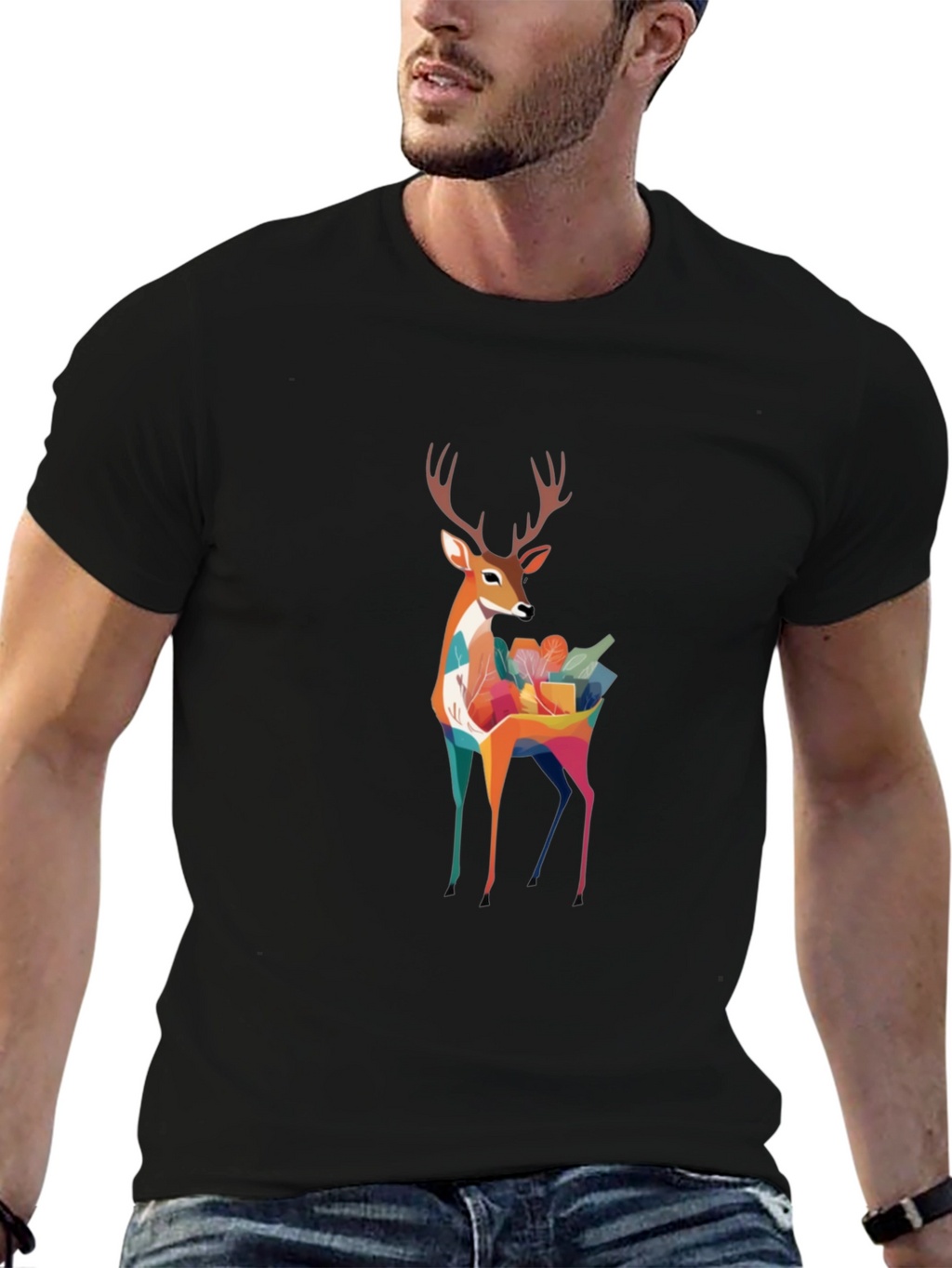 Deer With Gifts Graphic T-Shirt