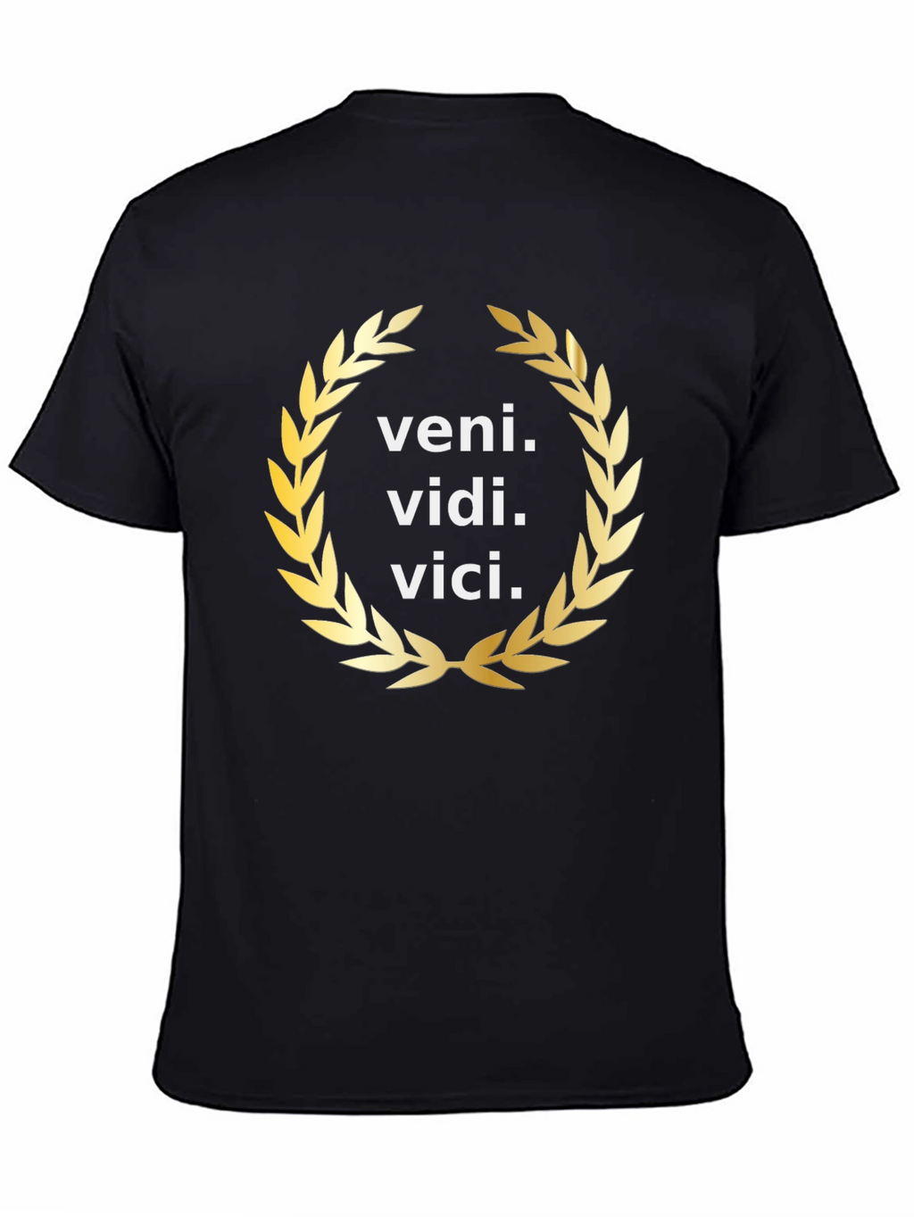 Veni Vidi Vici Gold Wreath Black T-Shirt