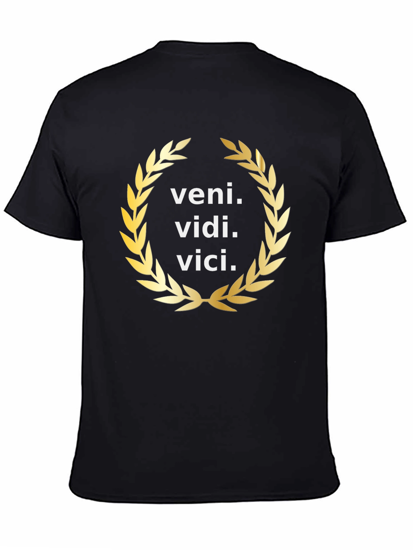 Veni Vidi Vici Gold Wreath Black T-Shirt