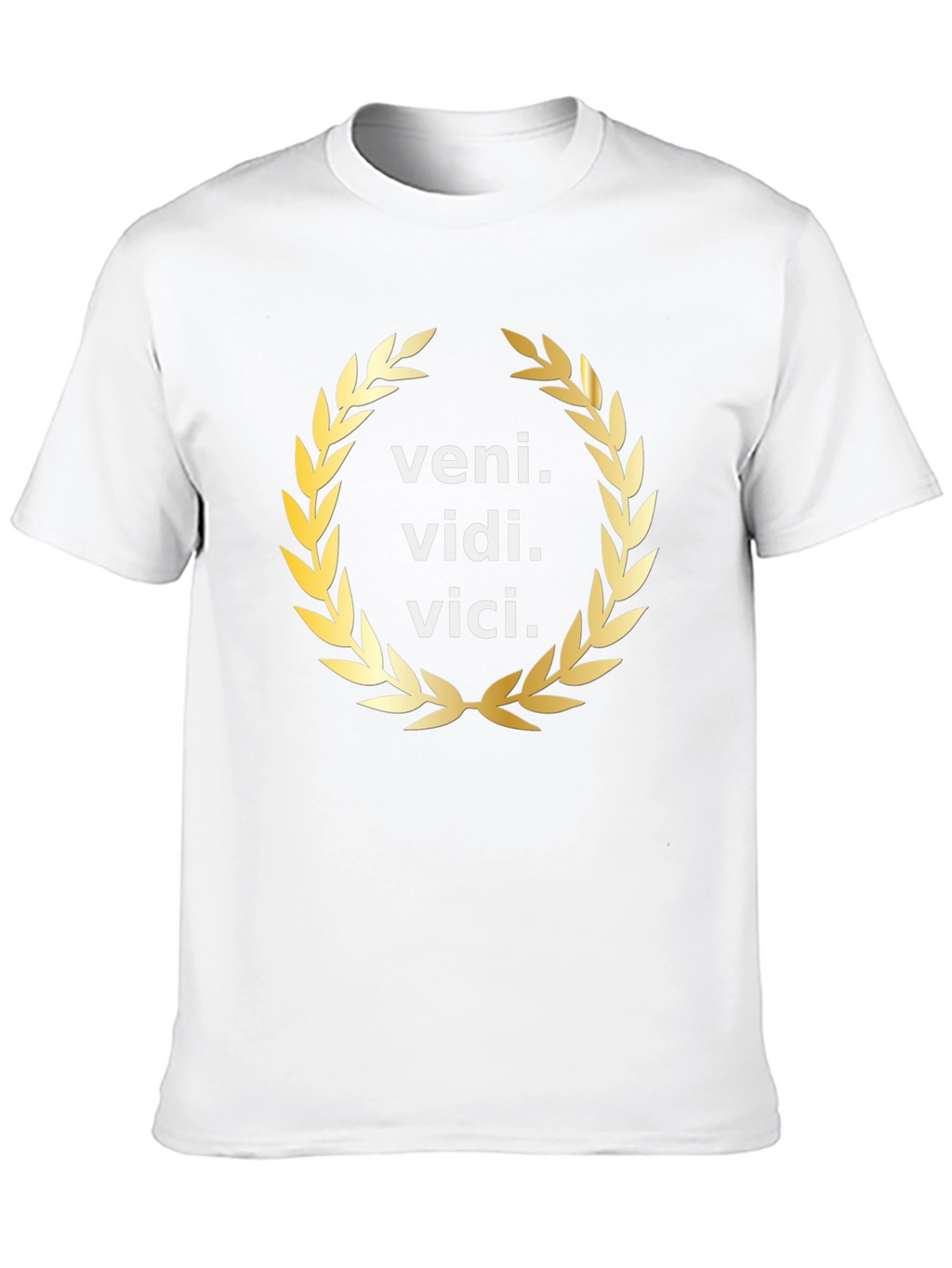 Veni Vidi Vici Gold Wreath Black T-Shirt