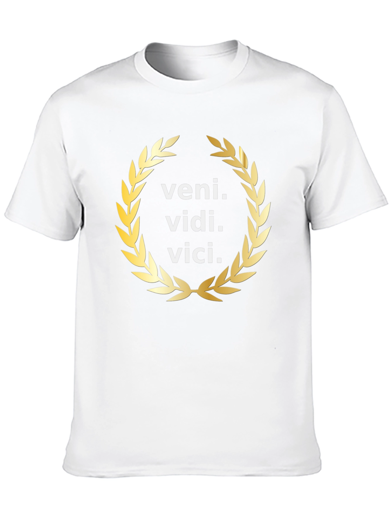 Veni Vidi Vici Gold Wreath Black T-Shirt