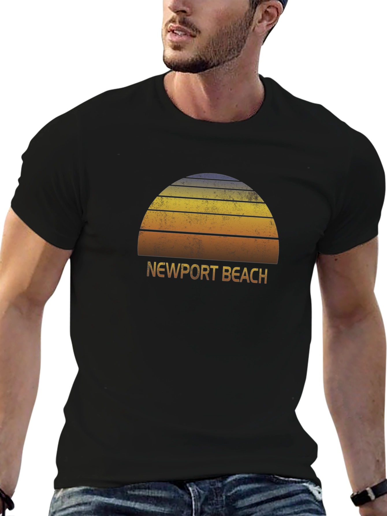 Newport Beach Retro Sunset T-Shirt