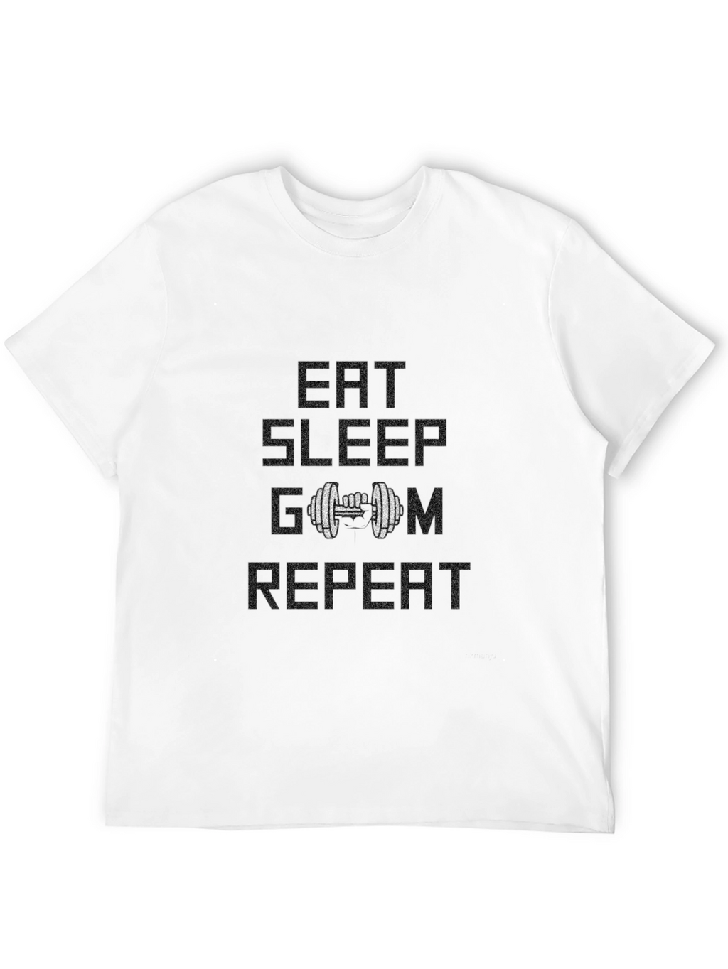 Eat Sleep Gym Repeat Black Graphic T-Shirt