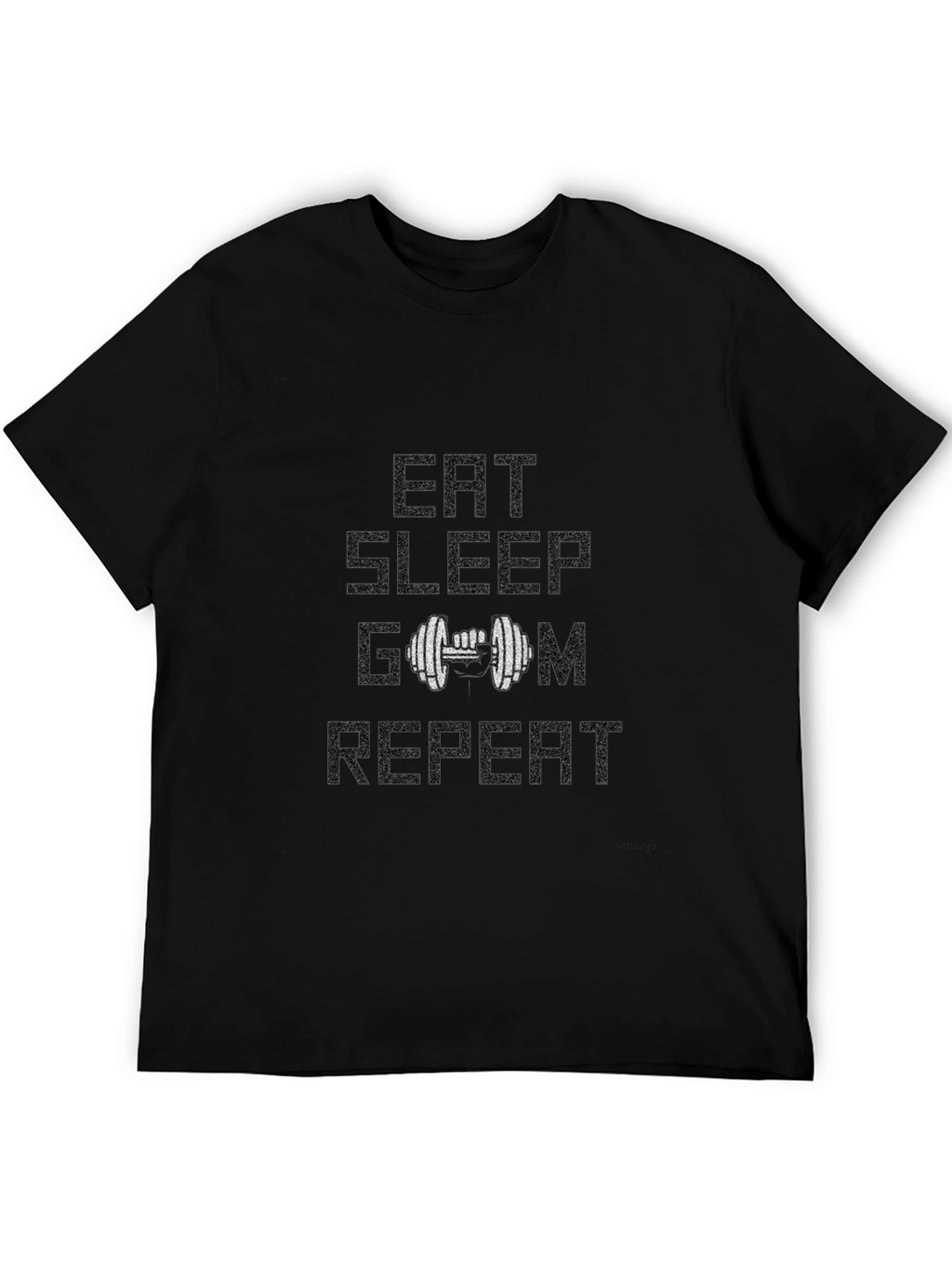 Eat Sleep Gym Repeat Black Graphic T-Shirt