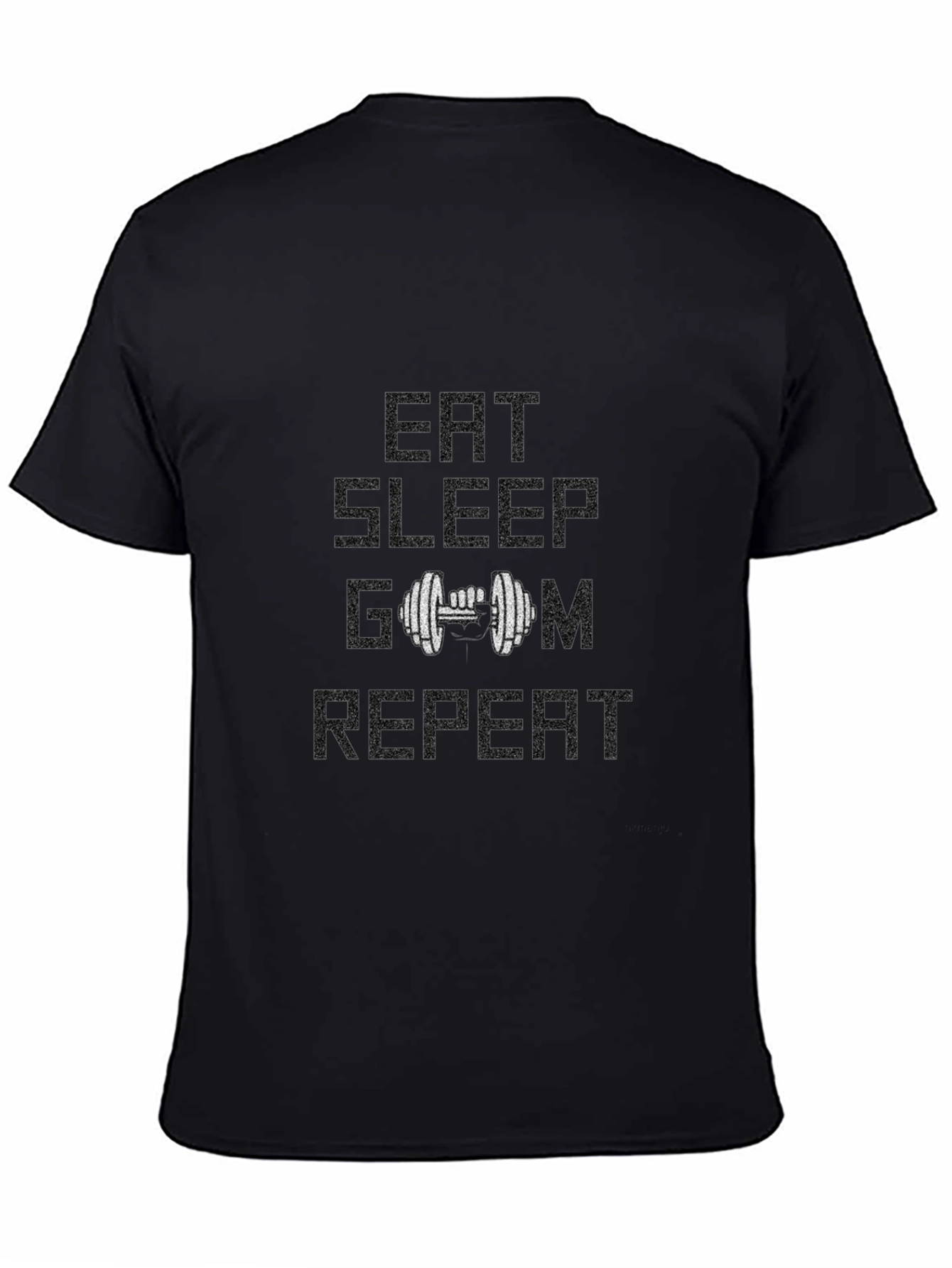 Eat Sleep Gym Repeat Black Graphic T-Shirt