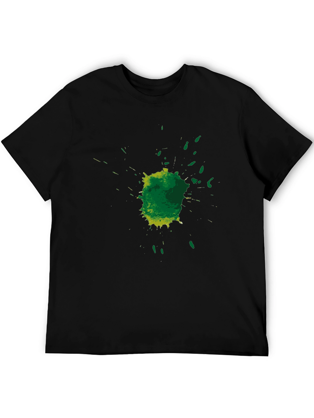 Green Splatter Graphic Tee - Mens Black T-Shirt
