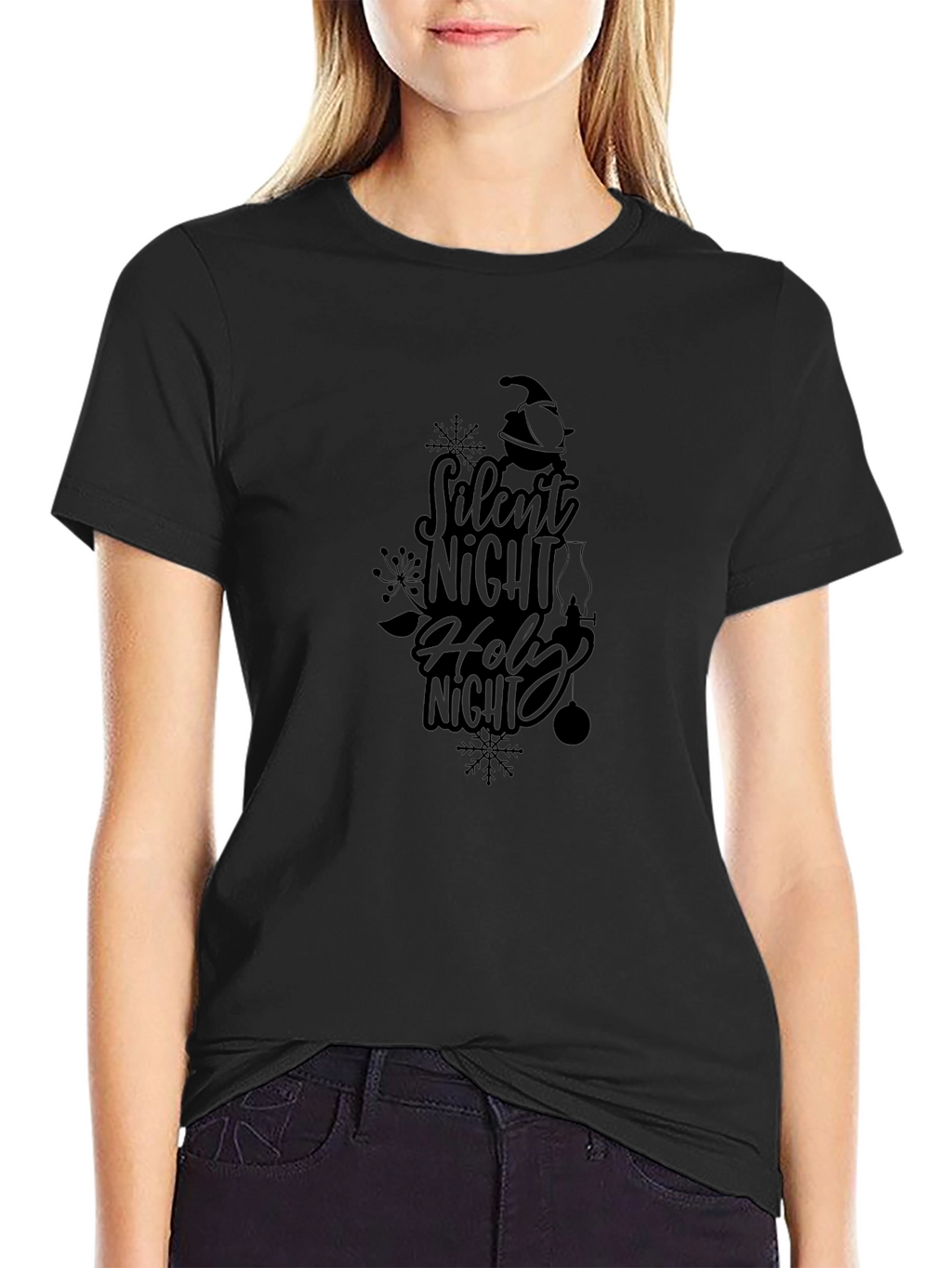 Silent Night Holy Night Black Tee