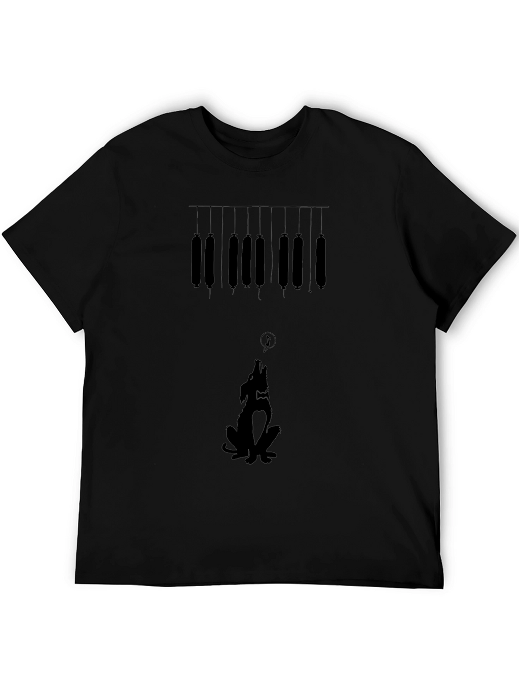 Sausage & Howling Dog Graphic Tee - Black