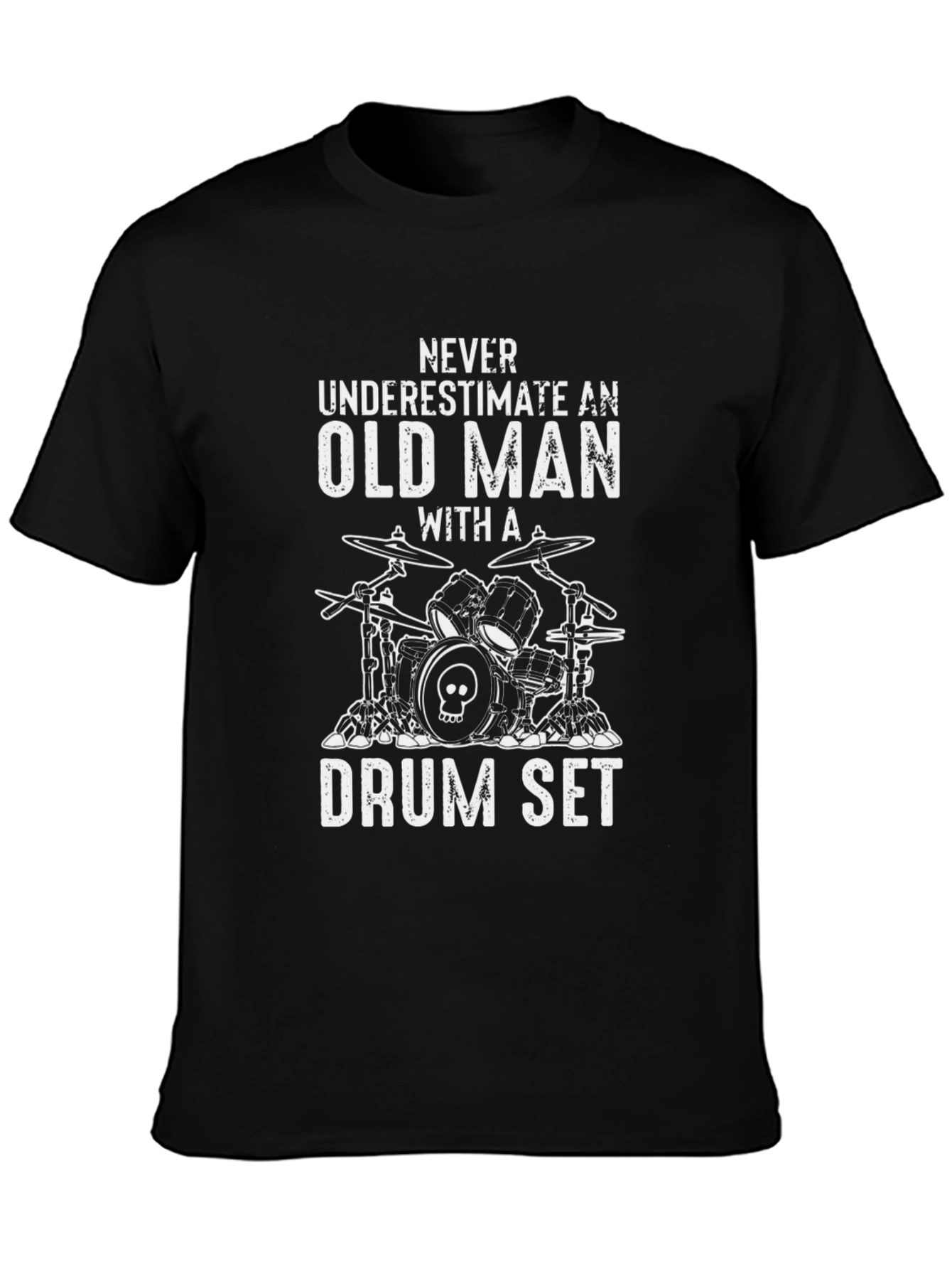 Old Man Drum Set T-Shirt - Musician Tee