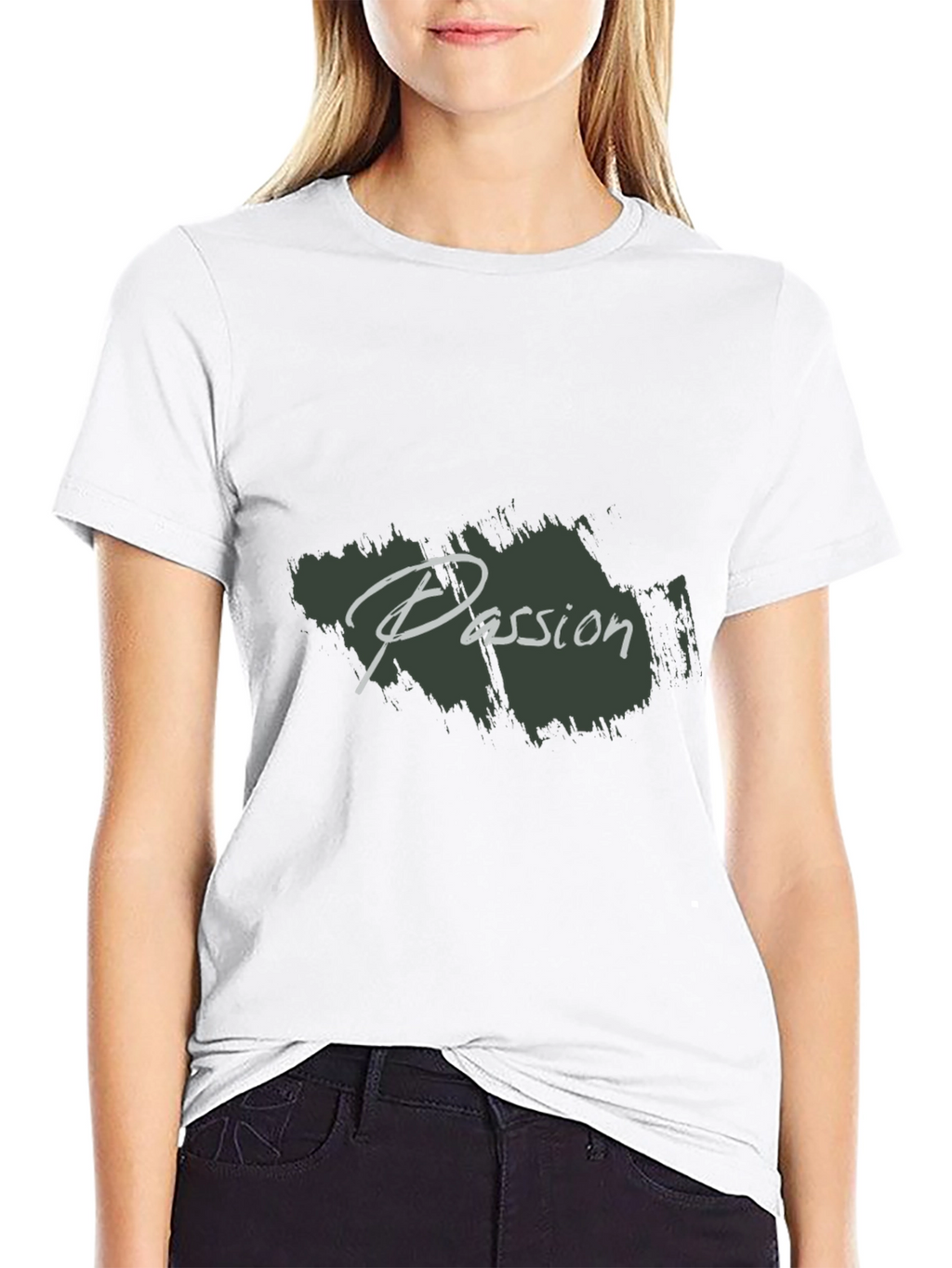 Mens Black Passion Print Crew Neck T-Shirt